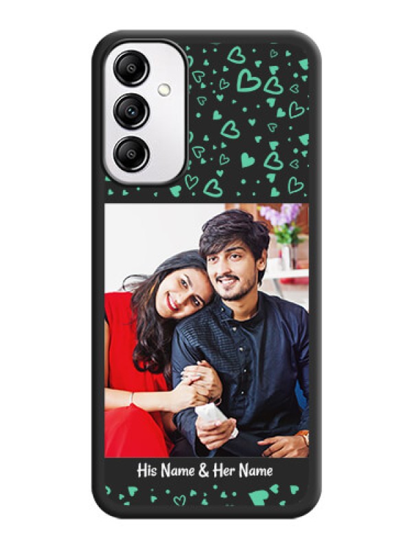 Custom Sea Green Indefinite Love Pattern on Photo on Space Black Soft Matte Mobile Cover - Samsung Galaxy A14