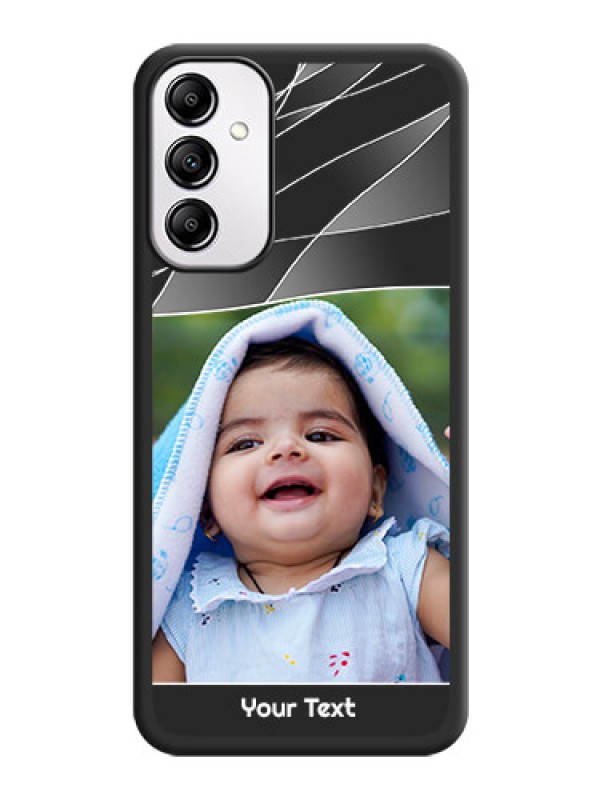 Custom Mixed Wave Lines on Photo on Space Black Soft Matte Mobile Cover - Samsung Galaxy A14