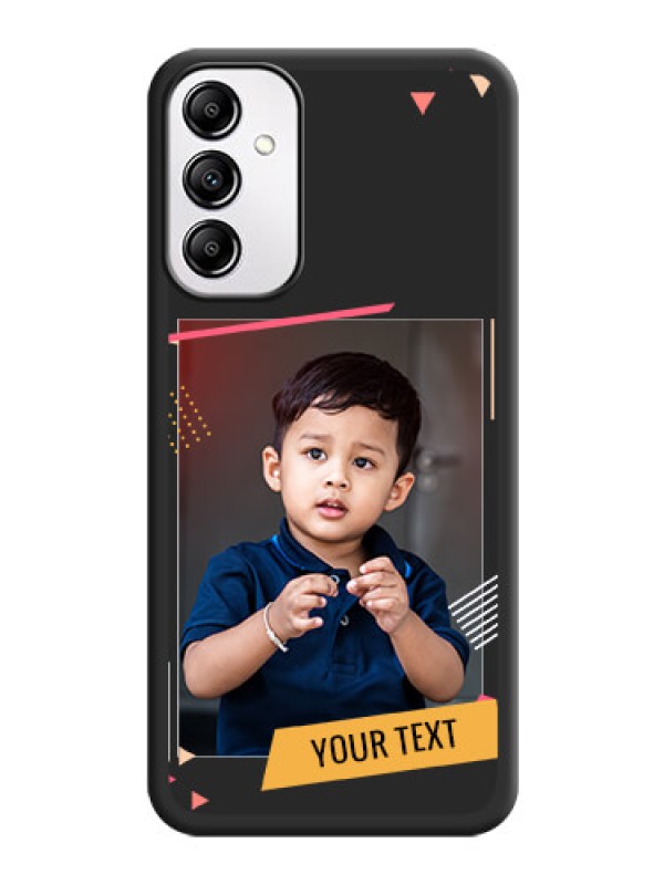 Custom Photo Frame with Triangle Small Dots on Photo on Space Black Soft Matte Back Cover - Samsung Galaxy A14