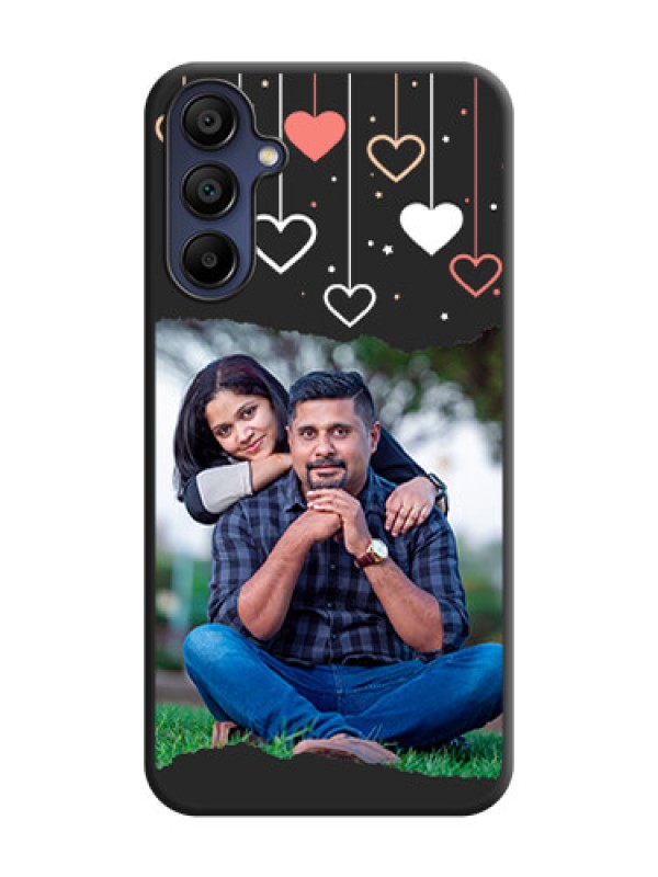 Custom Love Hangings with Splash Wave Picture on Space Black Custom Soft Matte Phone Back Cover - Galaxy A15 5G