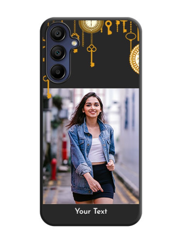 Custom Decorative Design with Text on Space Black Custom Soft Matte Back Cover - Galaxy A15 5G