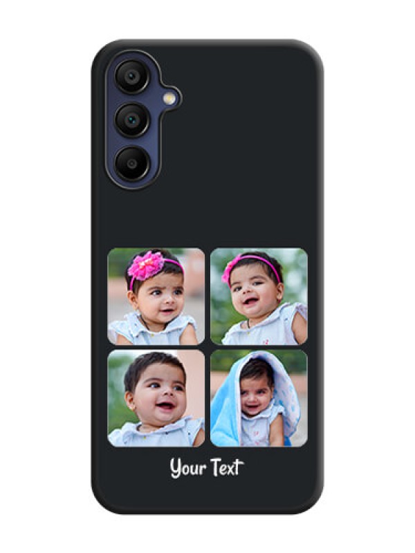 Custom Floral Art with 6 Image Holder - Photo on Space Black Soft Matte Mobile Case - Galaxy A15 5G