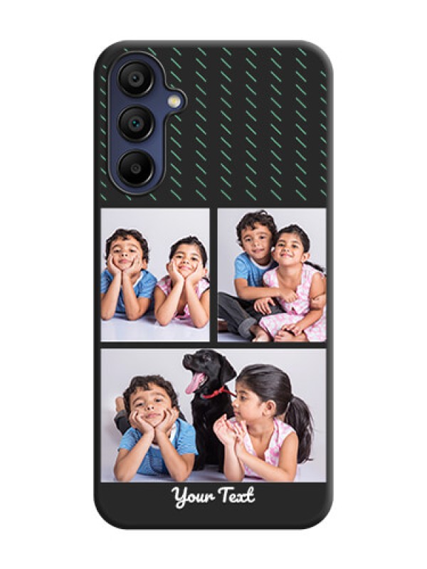 Custom Cross Dotted Pattern with 2 Image Holder on Personalised Space Black Soft Matte Cases - Galaxy A15 5G