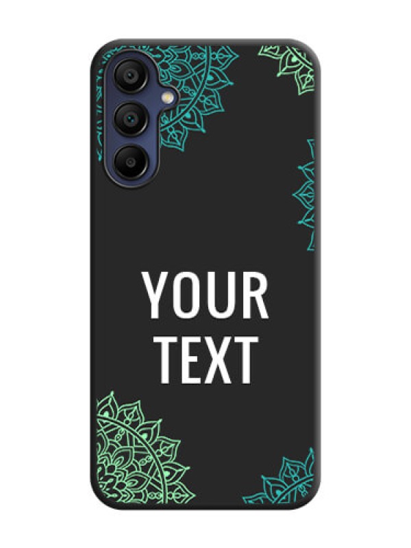 Custom Your Name with Floral Design on Space Black Custom Soft Matte Back Cover - Galaxy A15 5G