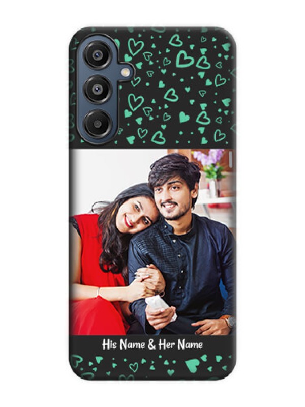 Custom Sea Green Indefinite Love Pattern on Photo On Space Black Custom Soft Matte Mobile Back Cover - Galaxy A16 5G