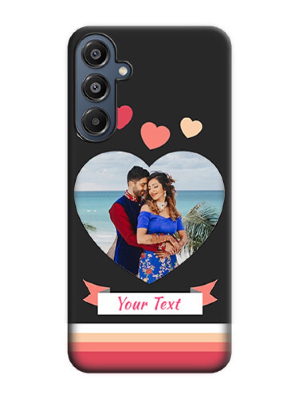 Custom Love Shaped Photo with Colorful Stripes On Space Black Custom Soft Matte Mobile Back Cover - Galaxy A16 5G