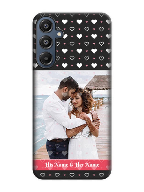 Custom White Color Love Symbols with Text Design on Photo On Space Black Custom Soft Matte Mobile Back Cover - Galaxy A16 5G