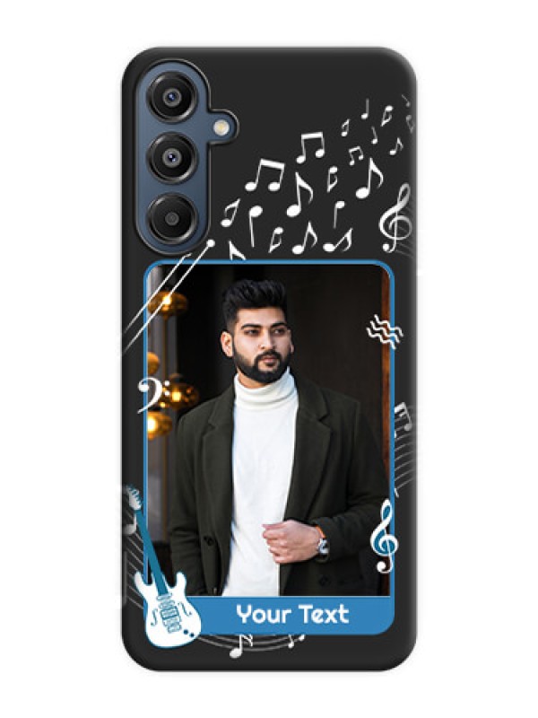 Custom Musical Theme Design with Text on Photo On Space Black Custom Soft Matte Mobile Back Cover - Galaxy A16 5G