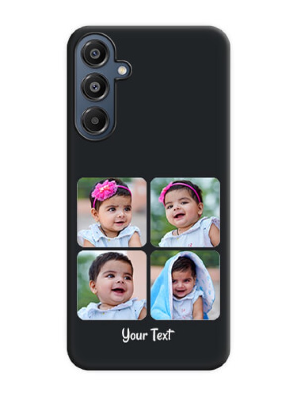 Custom Floral Art with 6 Image Holder on Photo On Space Black Custom Soft Matte Mobile Back Cover - Galaxy A16 5G