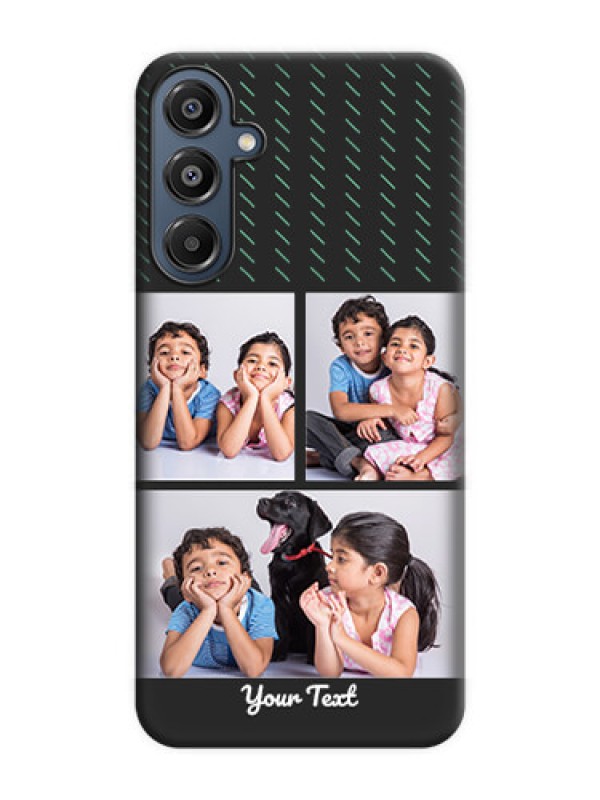 Custom Cross Dotted Pattern with 2 Image Holder On Space Black Custom Soft Matte Mobile Back Cover - Galaxy A16 5G