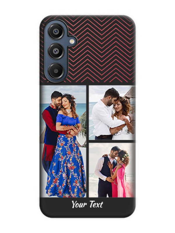 Custom Wave Pattern with 3 Image Holder On Space Black Custom Soft Matte Mobile Back Cover - Galaxy A16 5G