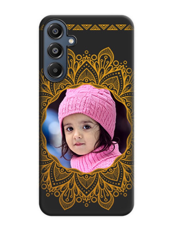 Custom Round Image with Floral Design On Space Black Custom Soft Matte Mobile Back Cover - Galaxy A16 5G