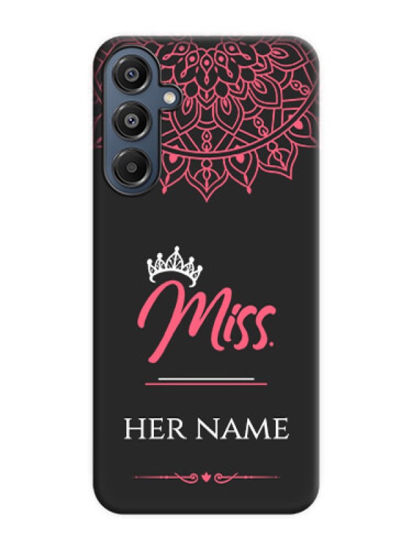 Custom Mrs Name with Floral Design On Space Black Custom Soft Matte Mobile Back Cover - Galaxy A16 5G