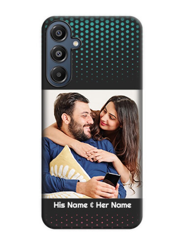 Custom Faded Dots with Grunge Photo Frame and Text On Space Black Custom Soft Matte Mobile Back Cover - Galaxy A16 5G