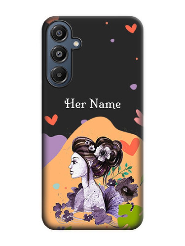 Custom Namecase For Her With Fancy Lady Image On Space Black Custom Soft Matte Mobile Back Cover - Galaxy A16 5G