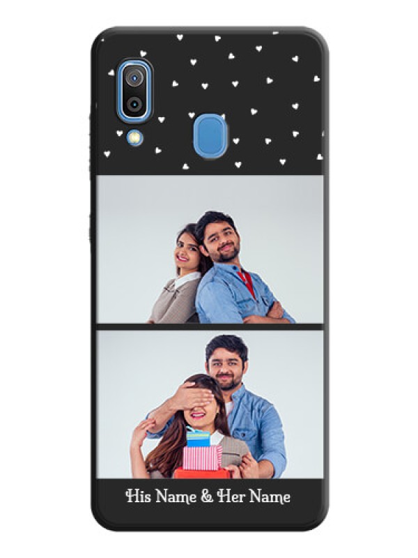 Custom Miniature Love Symbols with Name on Space Black Custom Soft Matte Back Cover - Galaxy A20