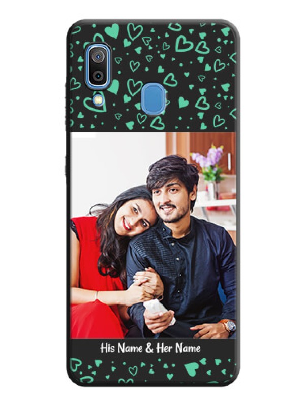 Custom Sea Green Indefinite Love Pattern - Photo on Space Black Soft Matte Mobile Cover - Galaxy A20