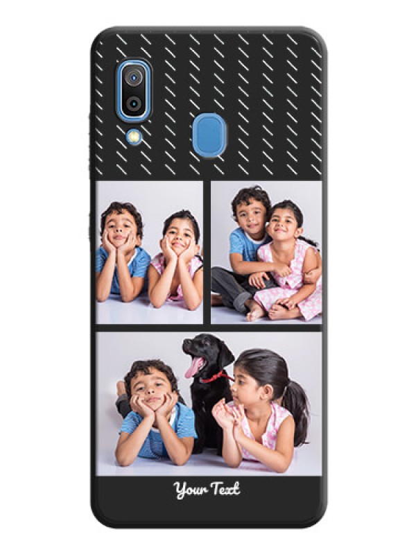 Custom Cross Dotted Pattern with 2 Image Holder  on Personalised Space Black Soft Matte Cases - Galaxy A20
