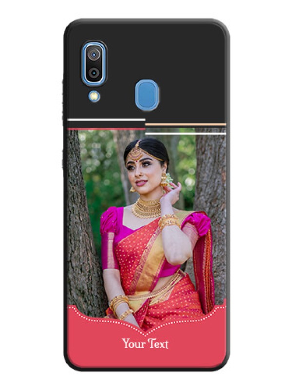 Custom Classic Plain Design with Name - Photo on Space Black Soft Matte Phone Cover - Galaxy A20