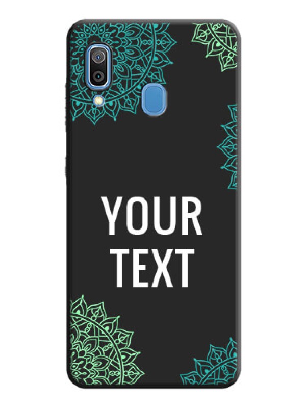Custom Your Name with Floral Design on Space Black Custom Soft Matte Back Cover - Galaxy A20