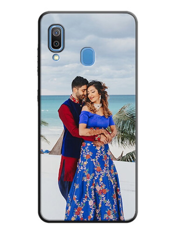 Custom Full Single Pic Upload On Space Black Personalized Soft Matte Phone Covers -Samsung Galaxy A20
