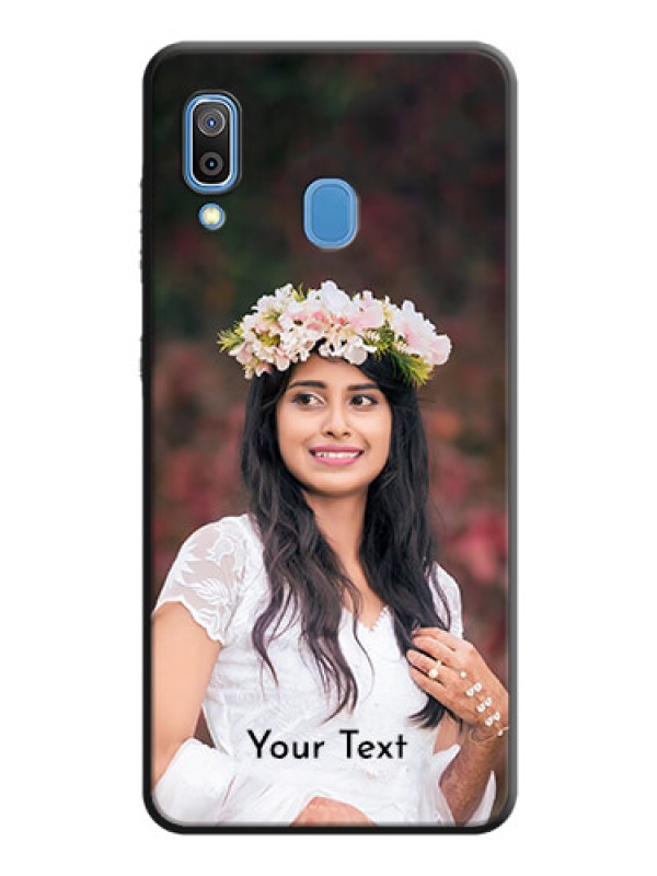 Custom Full Single Pic Upload With Text On Space Black Personalized Soft Matte Phone Covers -Samsung Galaxy A20