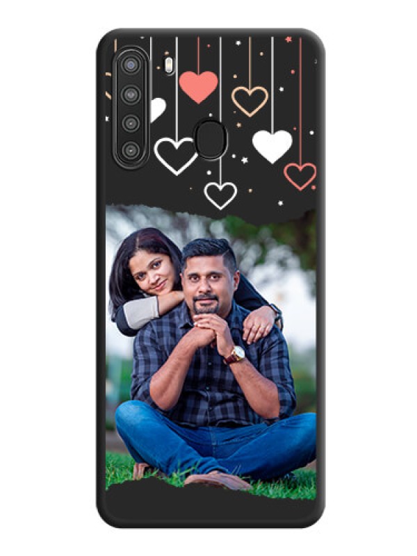 Custom Love Hangings with Splash Wave Picture on Space Black Custom Soft Matte Phone Back Cover - Galaxy A21