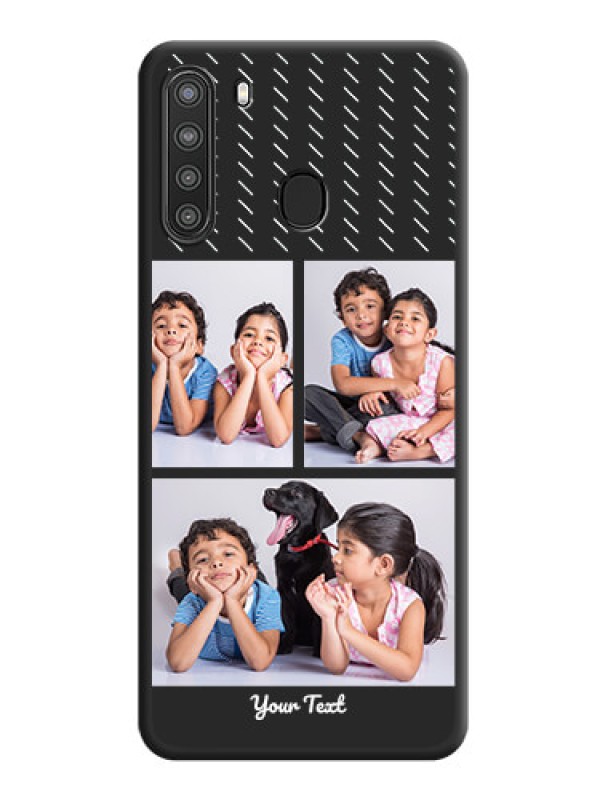 Custom Cross Dotted Pattern with 2 Image Holder  on Personalised Space Black Soft Matte Cases - Galaxy A21