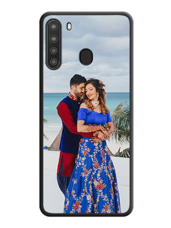 Custom Full Single Pic Upload On Space Black Personalized Soft Matte Phone Covers -Samsung Galaxy A21