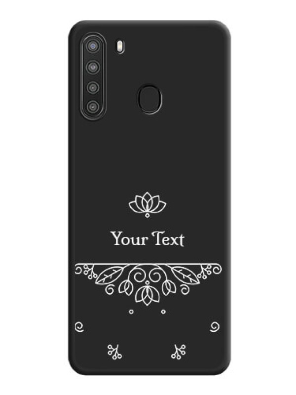 Custom Lotus Garden Custom Text On Space Black Personalized Soft Matte Phone Covers -Samsung Galaxy A21