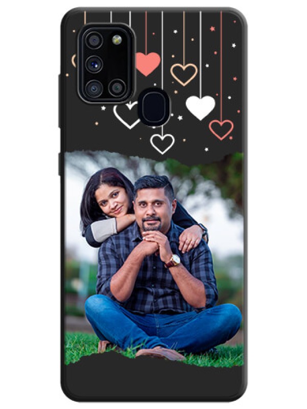 Custom Love Hangings with Splash Wave Picture on Space Black Custom Soft Matte Phone Back Cover - Galaxy A21S