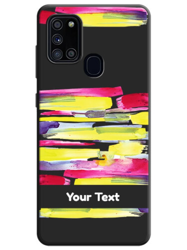 Custom Brush Coloured on Space Black Personalized Soft Matte Phone Covers - Galaxy A21S