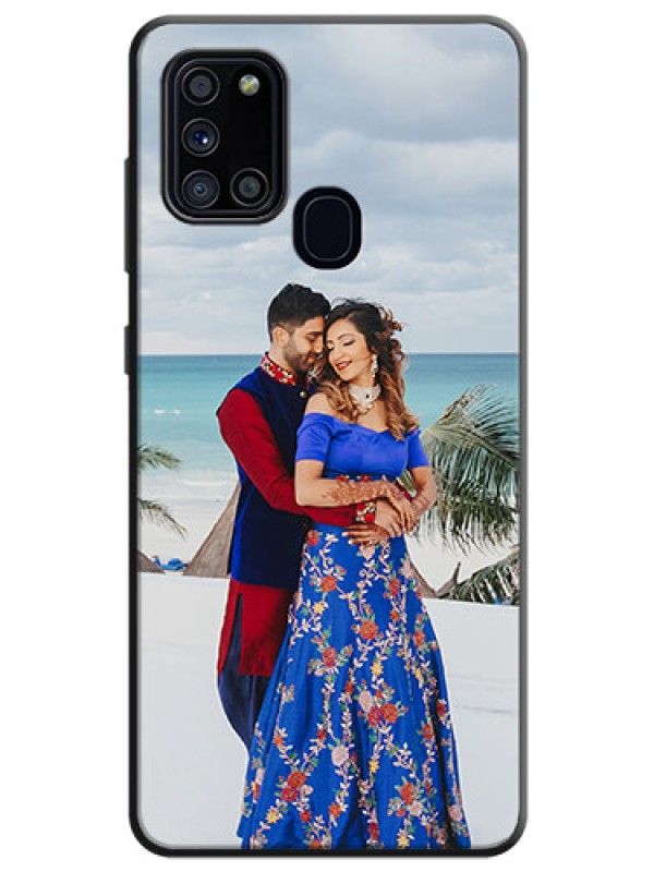 Custom Full Single Pic Upload On Space Black Personalized Soft Matte Phone Covers -Samsung Galaxy A21S