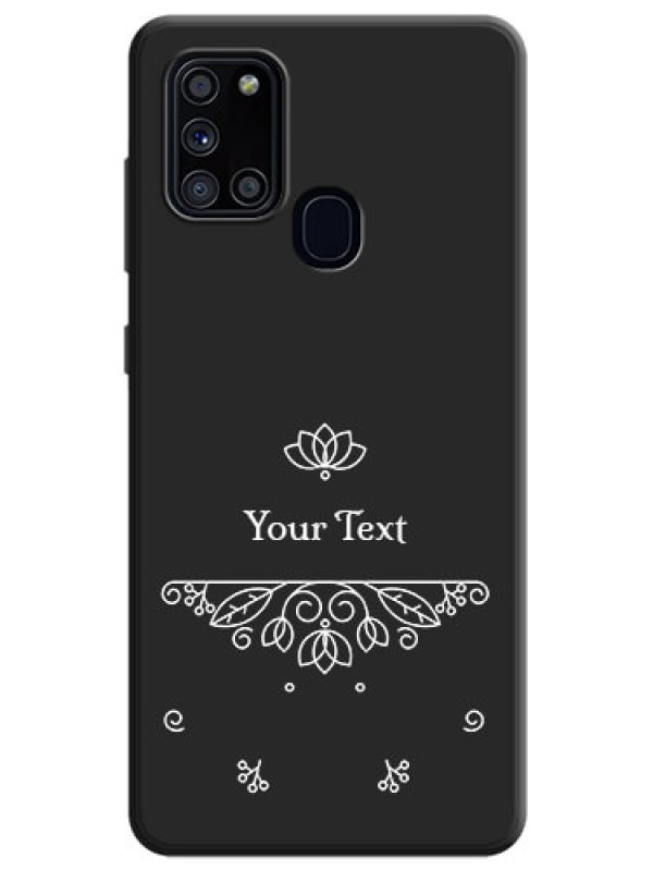 Custom Lotus Garden Custom Text On Space Black Personalized Soft Matte Phone Covers -Samsung Galaxy A21S