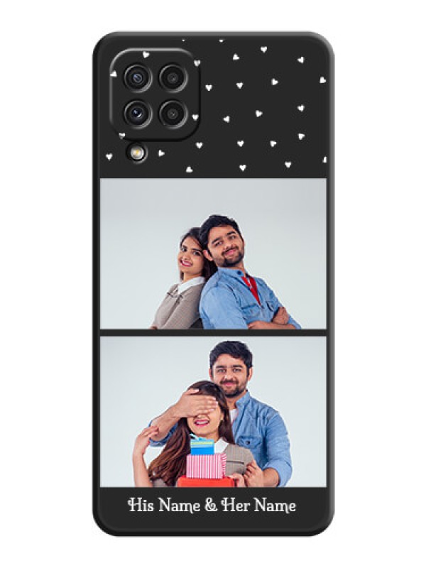 Custom Miniature Love Symbols with Name on Space Black Custom Soft Matte Back Cover - Galaxy A22 4G