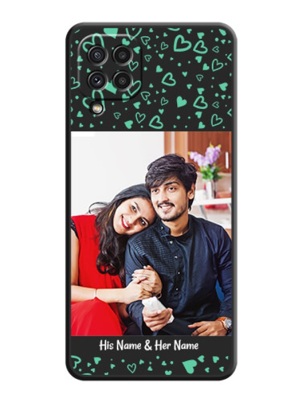 Custom Sea Green Indefinite Love Pattern on Photo on Space Black Soft Matte Mobile Cover - Galaxy A22 4G