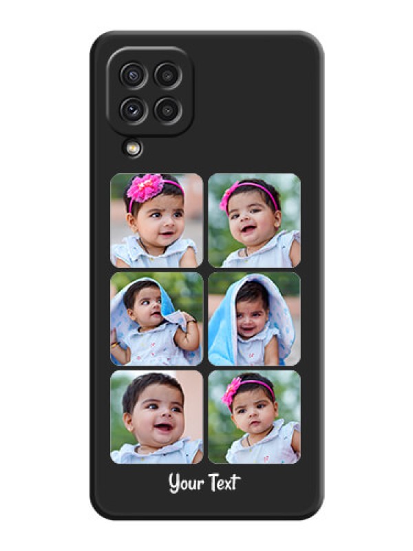 Custom Floral Art with 6 Image Holder on Photo on Space Black Soft Matte Mobile Case - Galaxy A22 4G