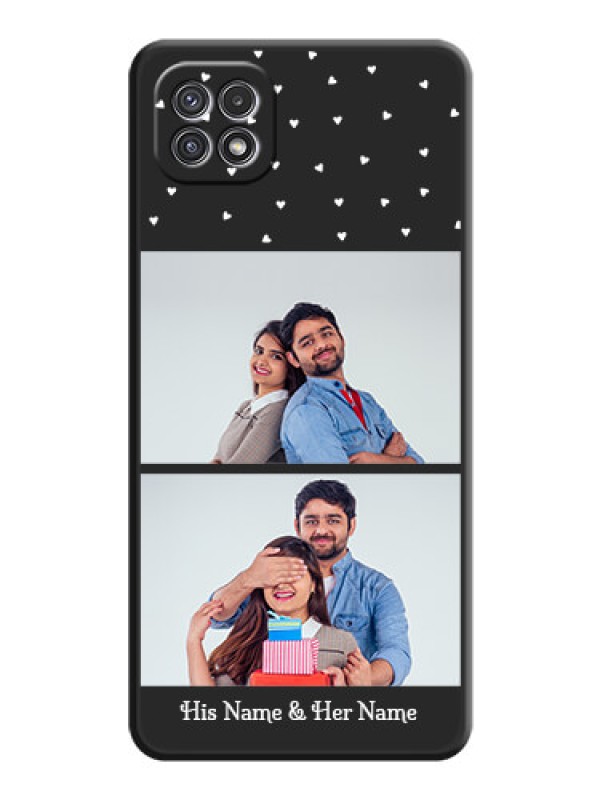 Custom Miniature Love Symbols with Name on Space Black Custom Soft Matte Back Cover - Galaxy A22 5G