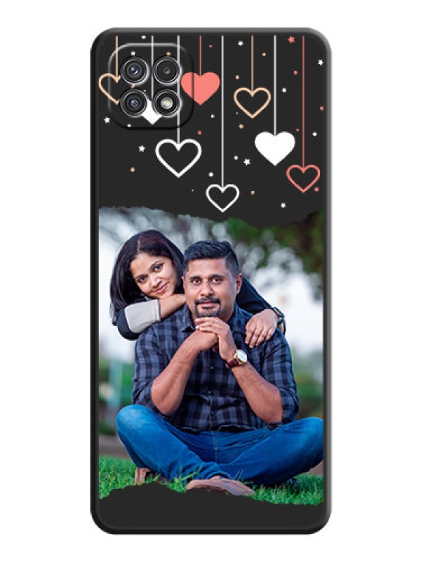 Custom Love Hangings with Splash Wave Picture on Space Black Custom Soft Matte Phone Back Cover - Galaxy A22 5G