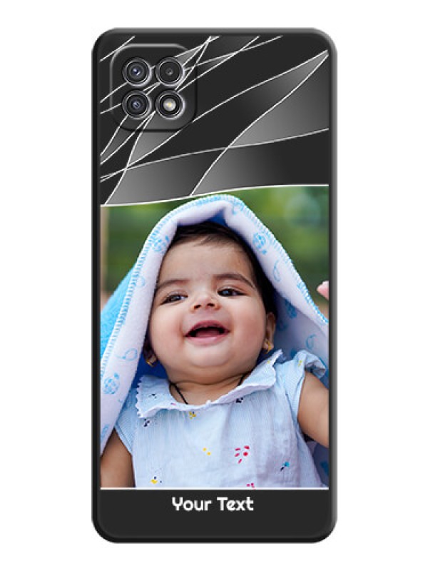 Custom Mixed Wave Lines on Photo on Space Black Soft Matte Mobile Cover - Galaxy A22 5G