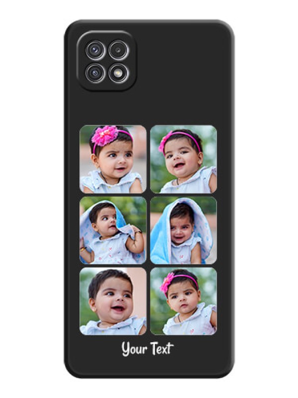 Custom Floral Art with 6 Image Holder on Photo on Space Black Soft Matte Mobile Case - Galaxy A22 5G