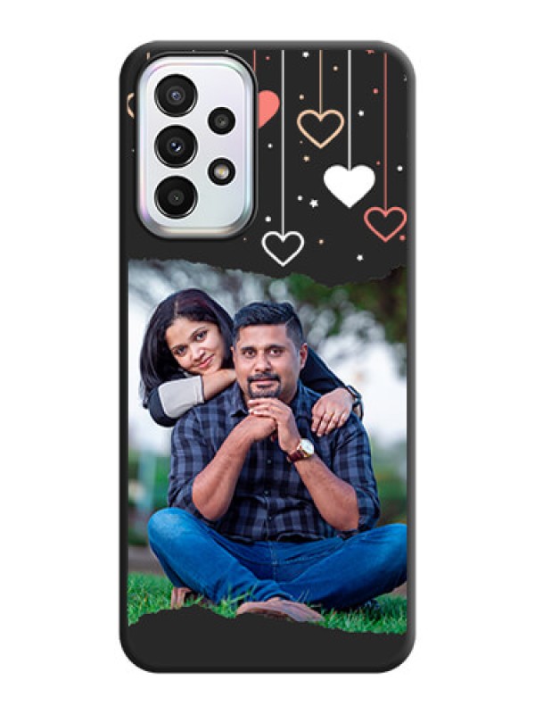 Custom Love Hangings with Splash Wave Picture on Space Black Custom Soft Matte Phone Back Cover - Galaxy A23