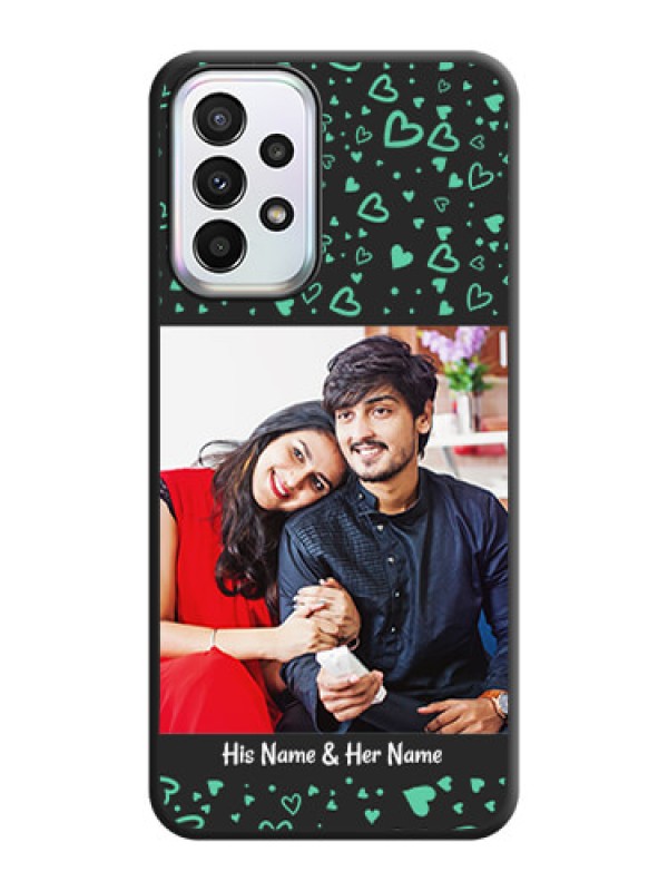 Custom Sea Green Indefinite Love Pattern on Photo on Space Black Soft Matte Mobile Cover - Galaxy A23