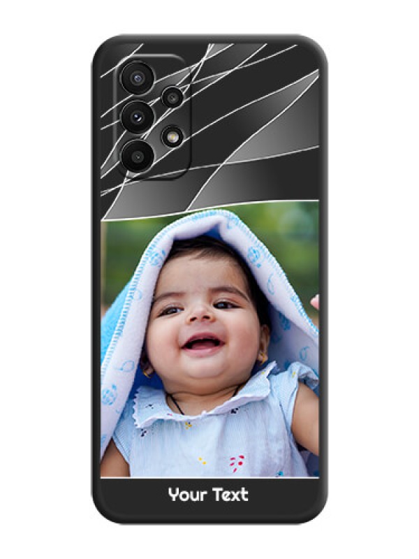 Custom Mixed Wave Lines on Photo on Space Black Soft Matte Mobile Cover - Galaxy A23