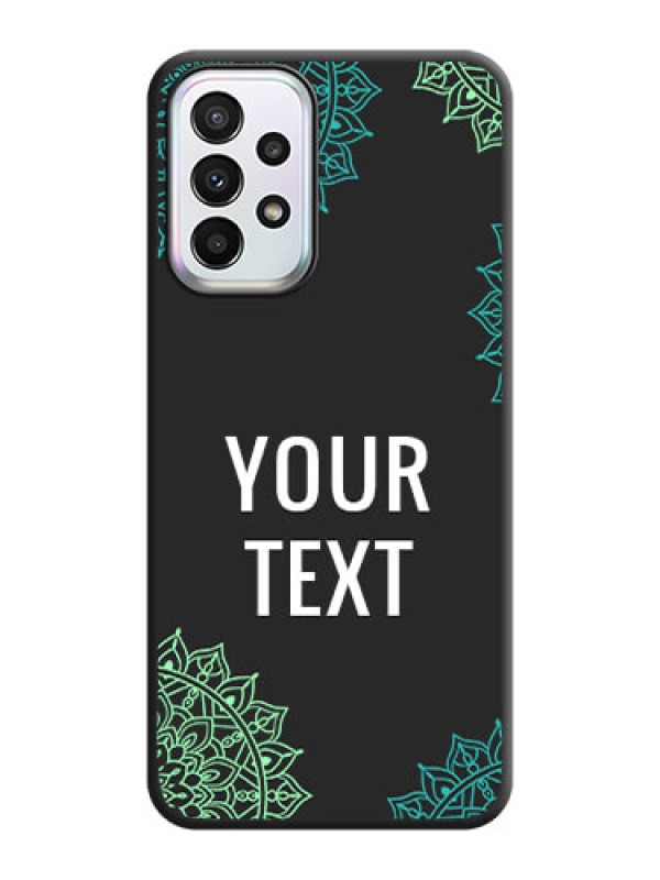 Custom Your Name with Floral Design on Space Black Custom Soft Matte Back Cover - Galaxy A23