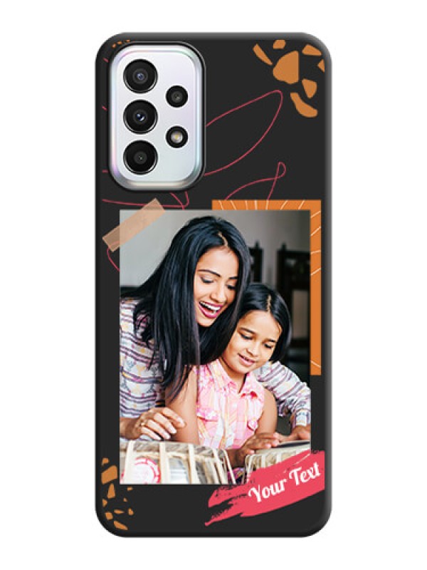 Custom Orange Photo Frame on Space Black Custom Soft Matte Phone Back Cover - Galaxy A23
