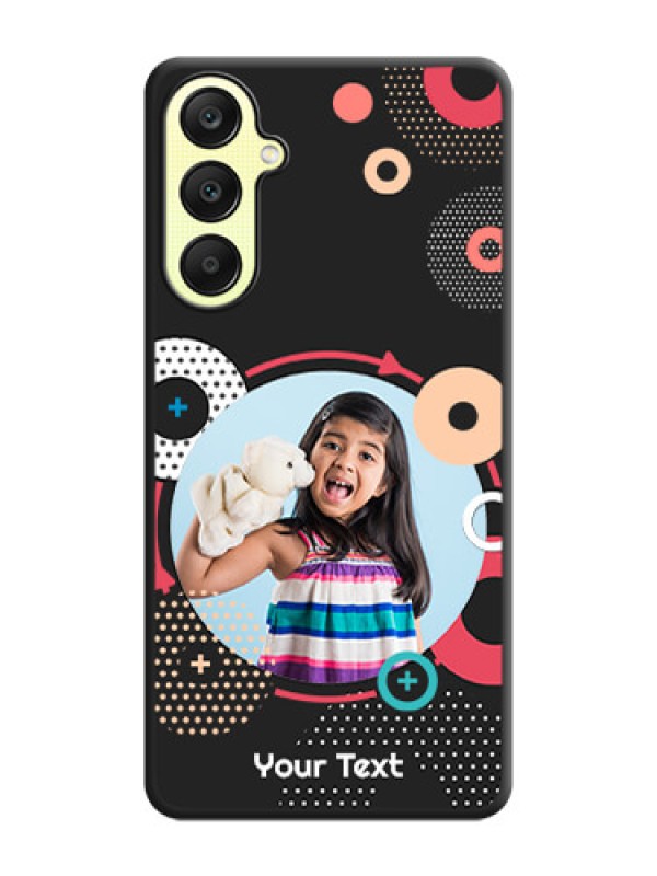 Custom Multicoloured Round Image on Personalised Space Black Soft Matte Cases - Galaxy A25 5G