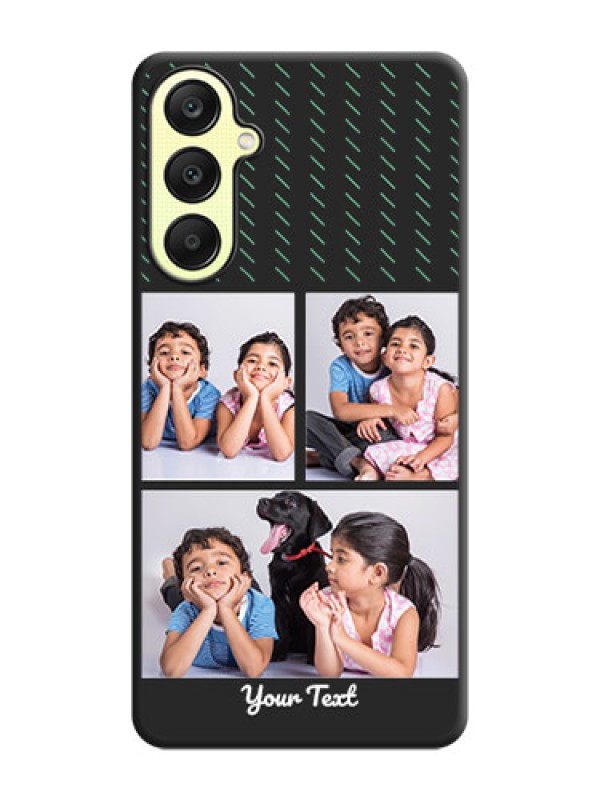 Custom Cross Dotted Pattern with 2 Image Holder on Personalised Space Black Soft Matte Cases - Galaxy A25 5G