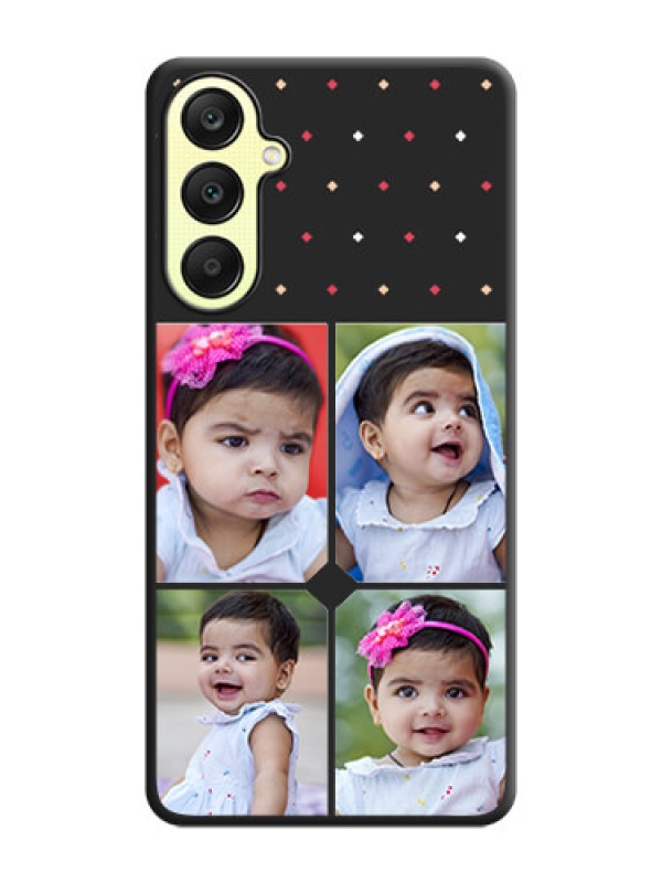 Custom Multicolor Dotted Pattern with 4 Image Holder on Space Black Custom Soft Matte Phone Cases - Galaxy A25 5G