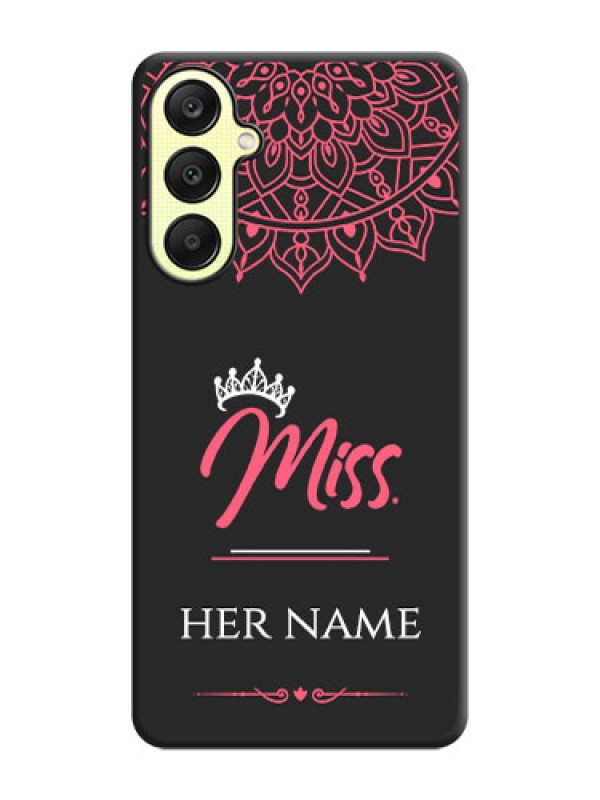 Custom Mrs Name with Floral Design on Space Black Personalized Soft Matte Phone Covers - Galaxy A25 5G